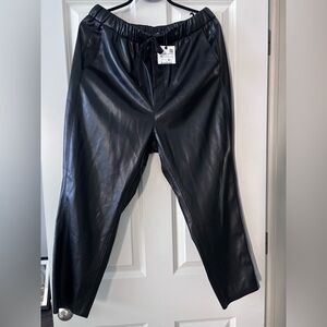 Zara Barrel Style Faux Leather Joggers